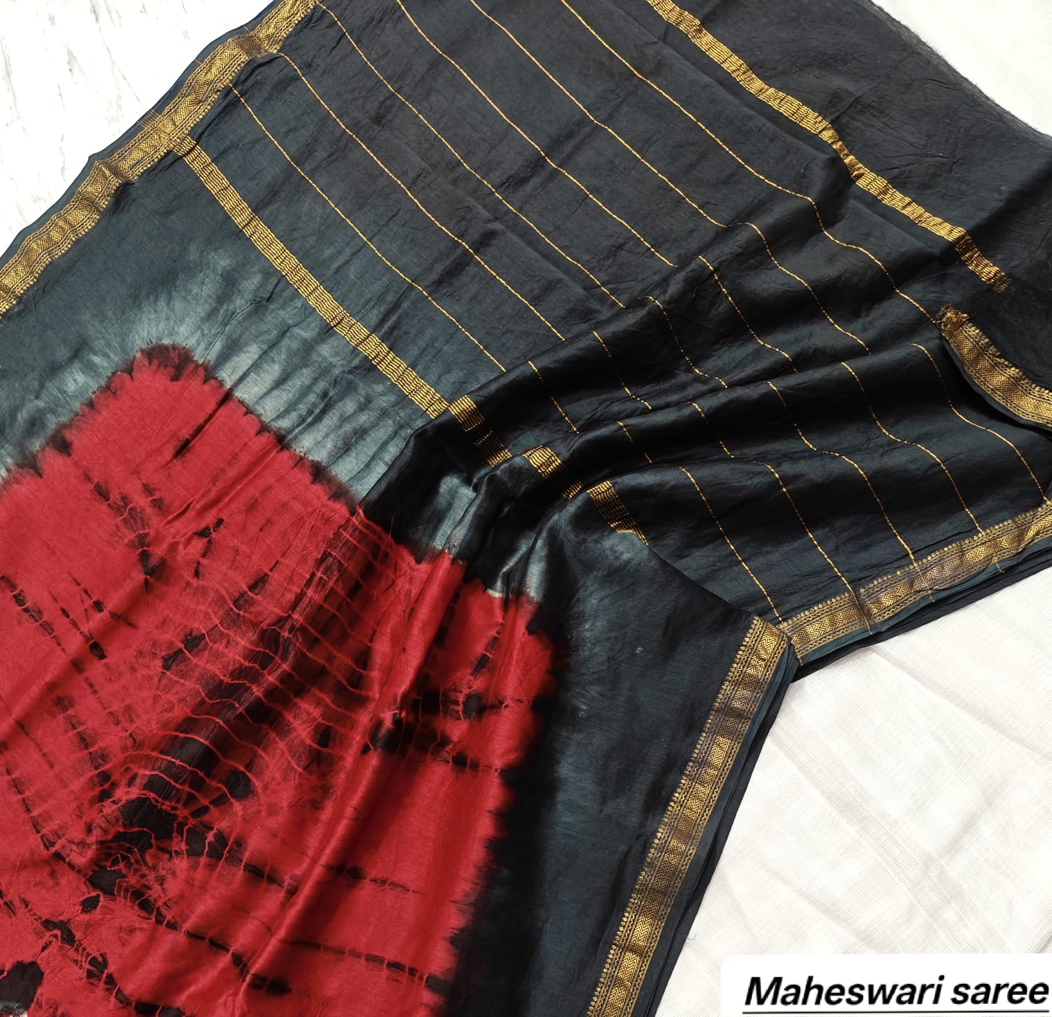 Maheswari Silk Saree Hand Block Printed